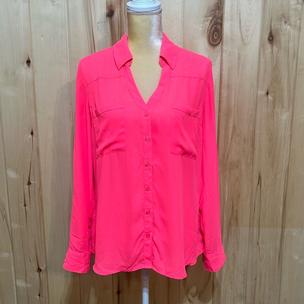 Express Hot Pink Portofino Shirt Size L
